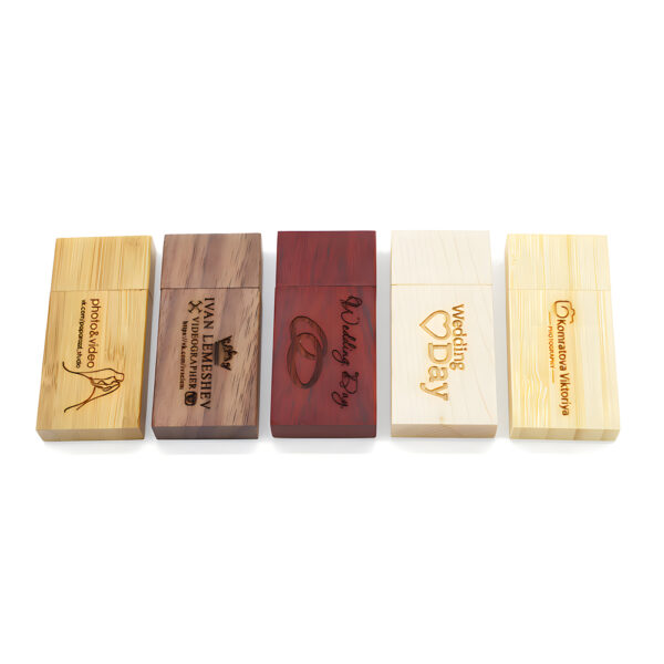 low price rectangle wood usb flash drive