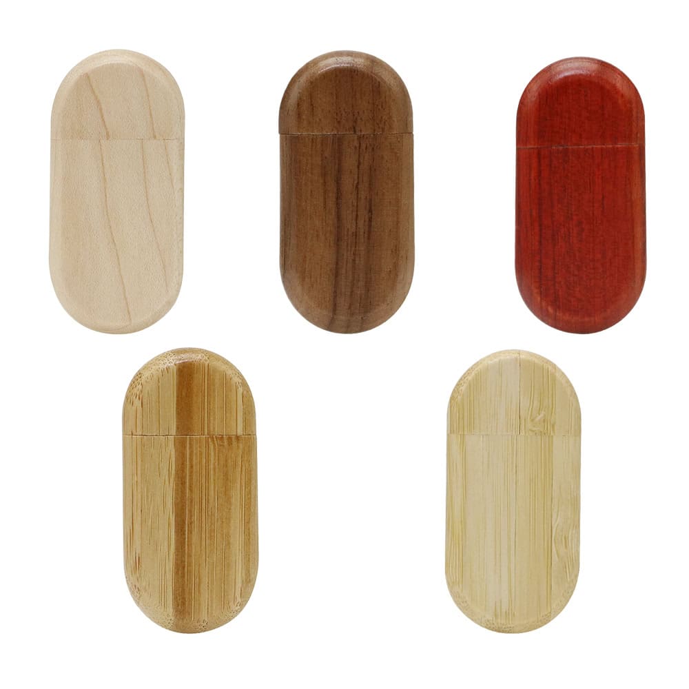 oval shape wooden usb flash drive