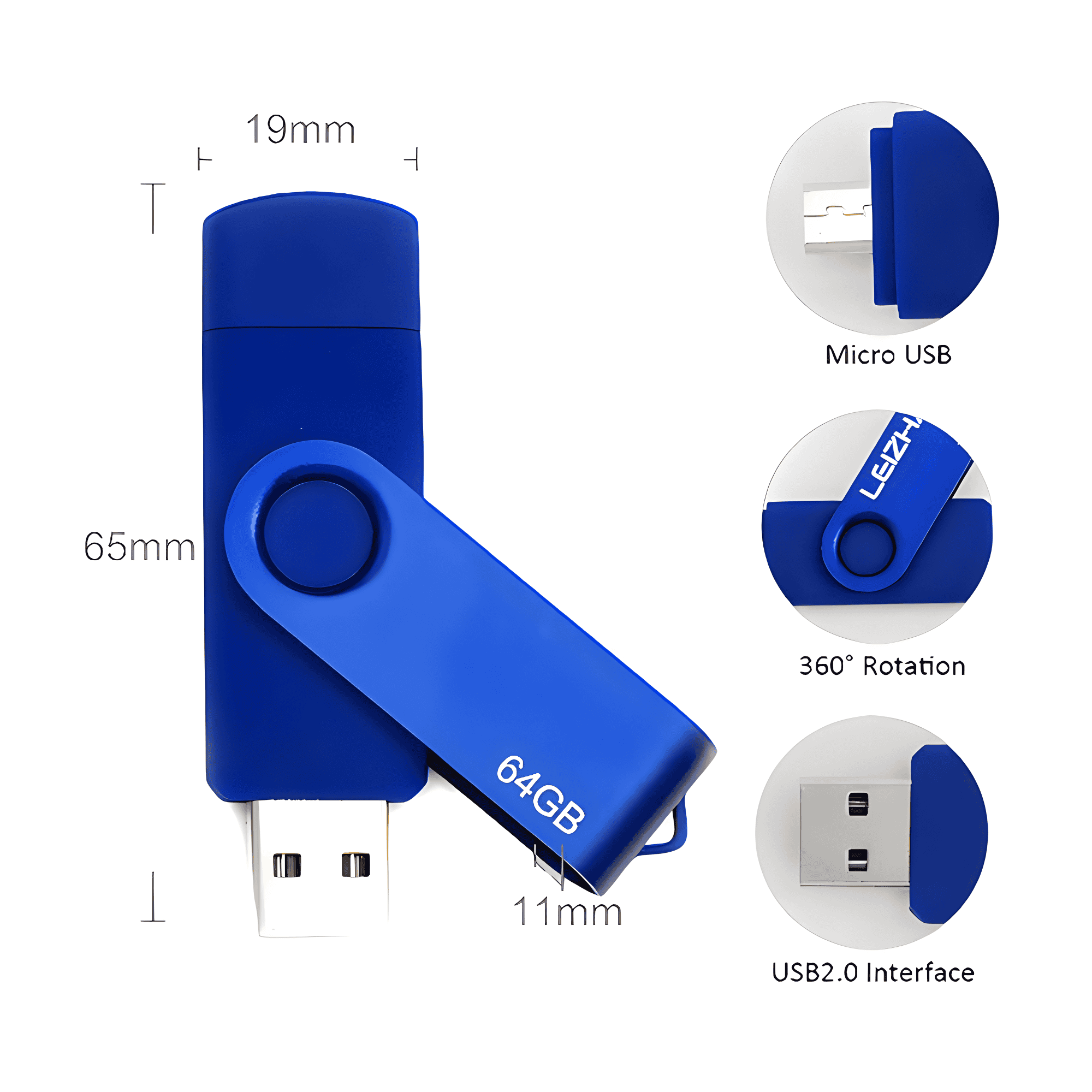 swivel metal usb 2.0 flash drive