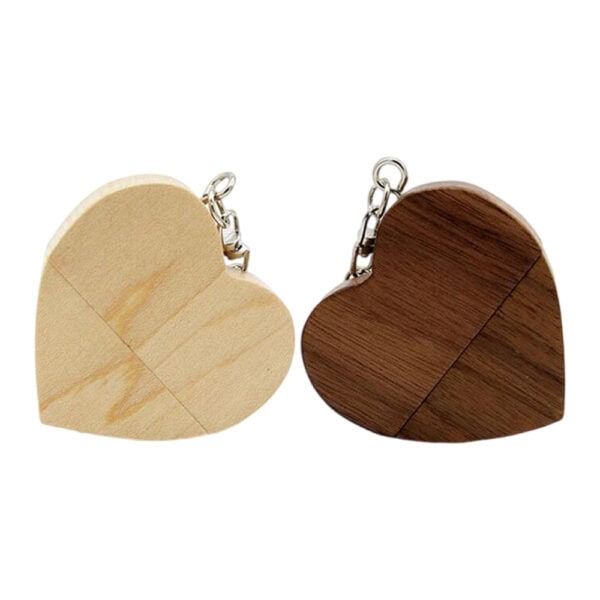 bulk wooden heart shape usb flash drive