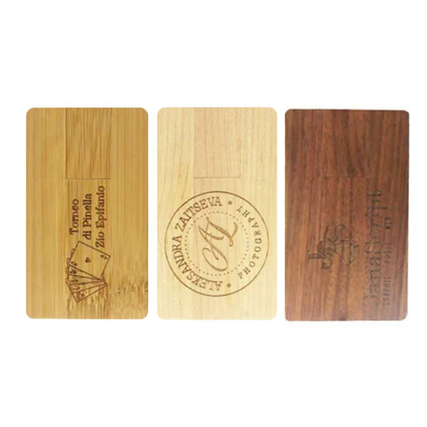 wood credit card shape usb flash drive