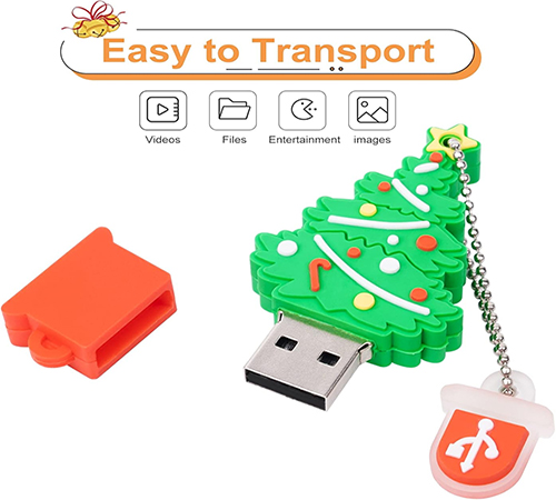 Christmas Tree Shape USB Keychain Flash Drive