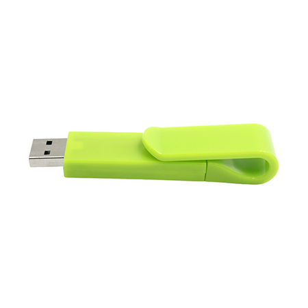 Green Long-style push-pull USB flash drive