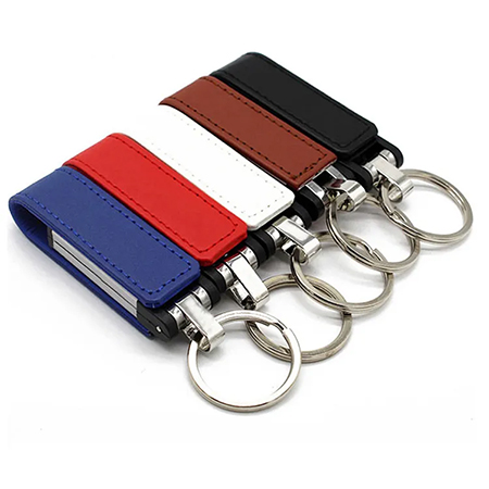 Business Style Factory Price USB Memory Disk with PU Leather Keychain USBFlash Drive for Gift - Memory Disk and USB Flash 