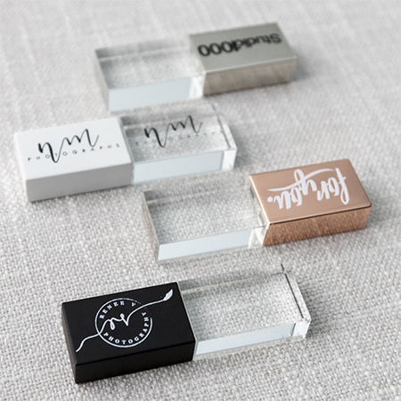 Crystal USB Drives - Logo Printed