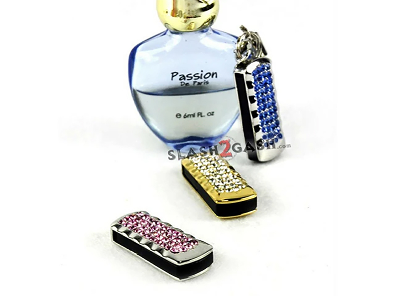 FASHION MINI CRYSTAL KEYCHAIN JEWELRY USB FLASH MEMORY DRIVE - BLUE