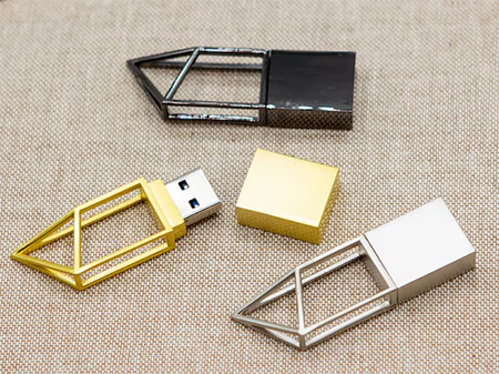 Geometric Metal USB Only ready to Ship Thumb Flash Drive for Wedding Photos Videos Memory Keepsake Digital Storage Photographer Gift