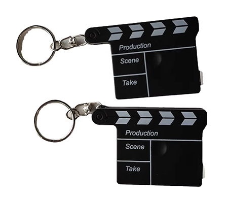 Plastic Director Action Clapper Measuring Tape Movie Clapper Board Tape Measure with Keychain