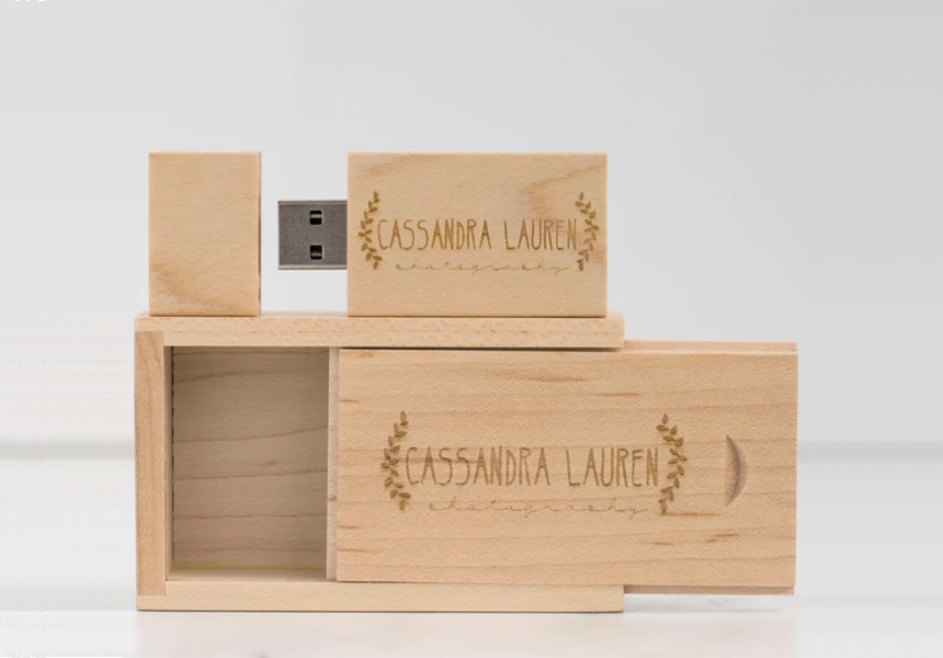 Wood Flash Drive and Wood USB Box