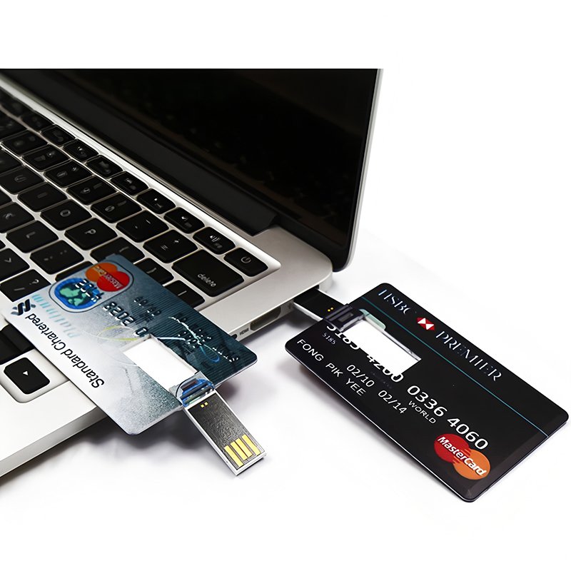 A card-style USB flash drive