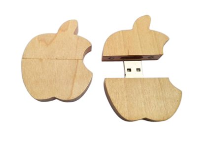 Apple Shape Wooden Flash Drive