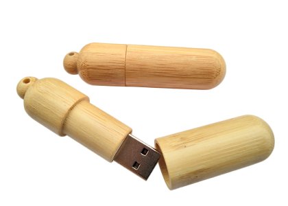 Bamboo Wood Cylindrical USB Flash Drive