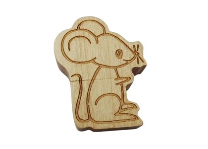 Wooden Mouse Flash Drive